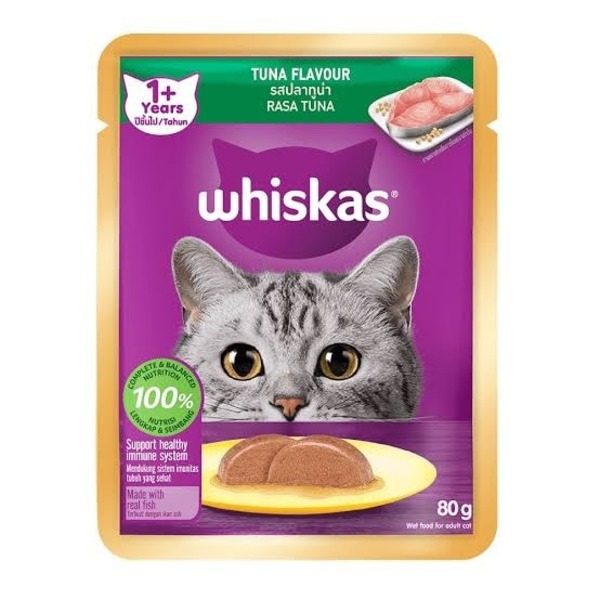 Whiskas pouch tuna flavour adult  80gm