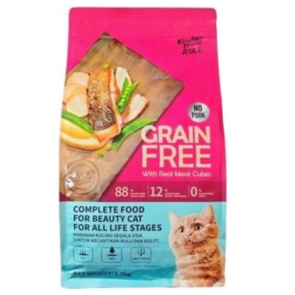 Kitchen Flavor Grain Free Cat Food With Real Meat Cubes Adult Food 1.5kg