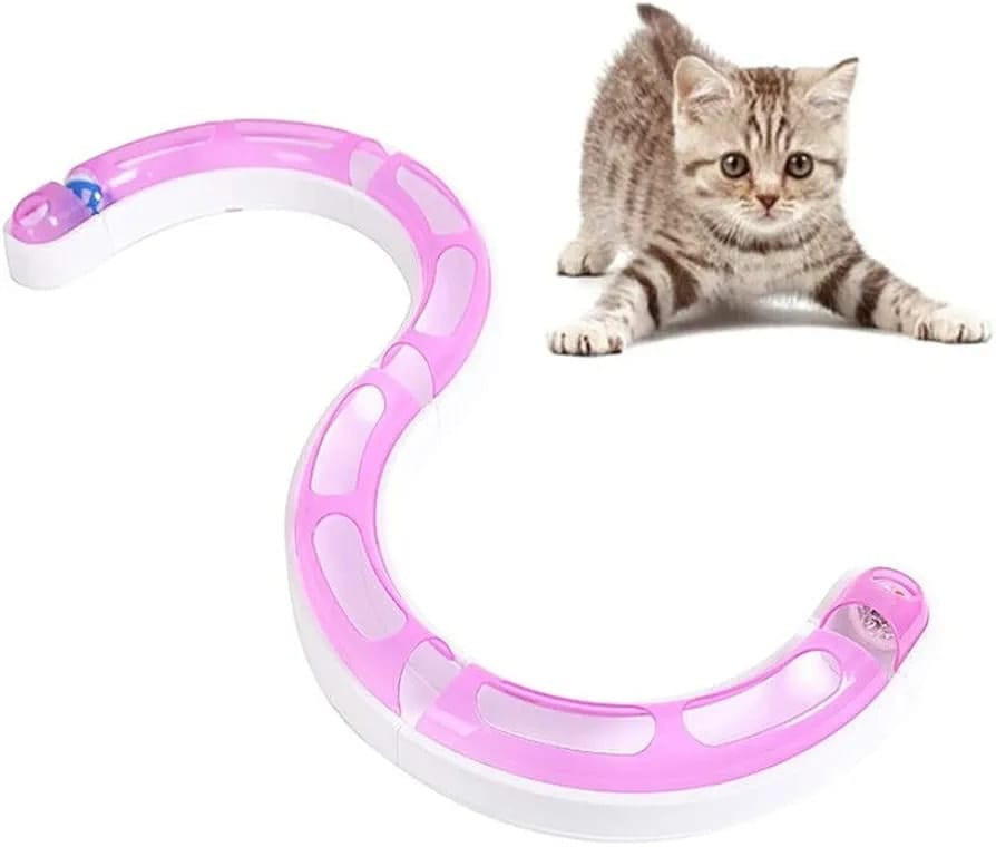 S-Shaped Interactive Cat Ball Track Toy