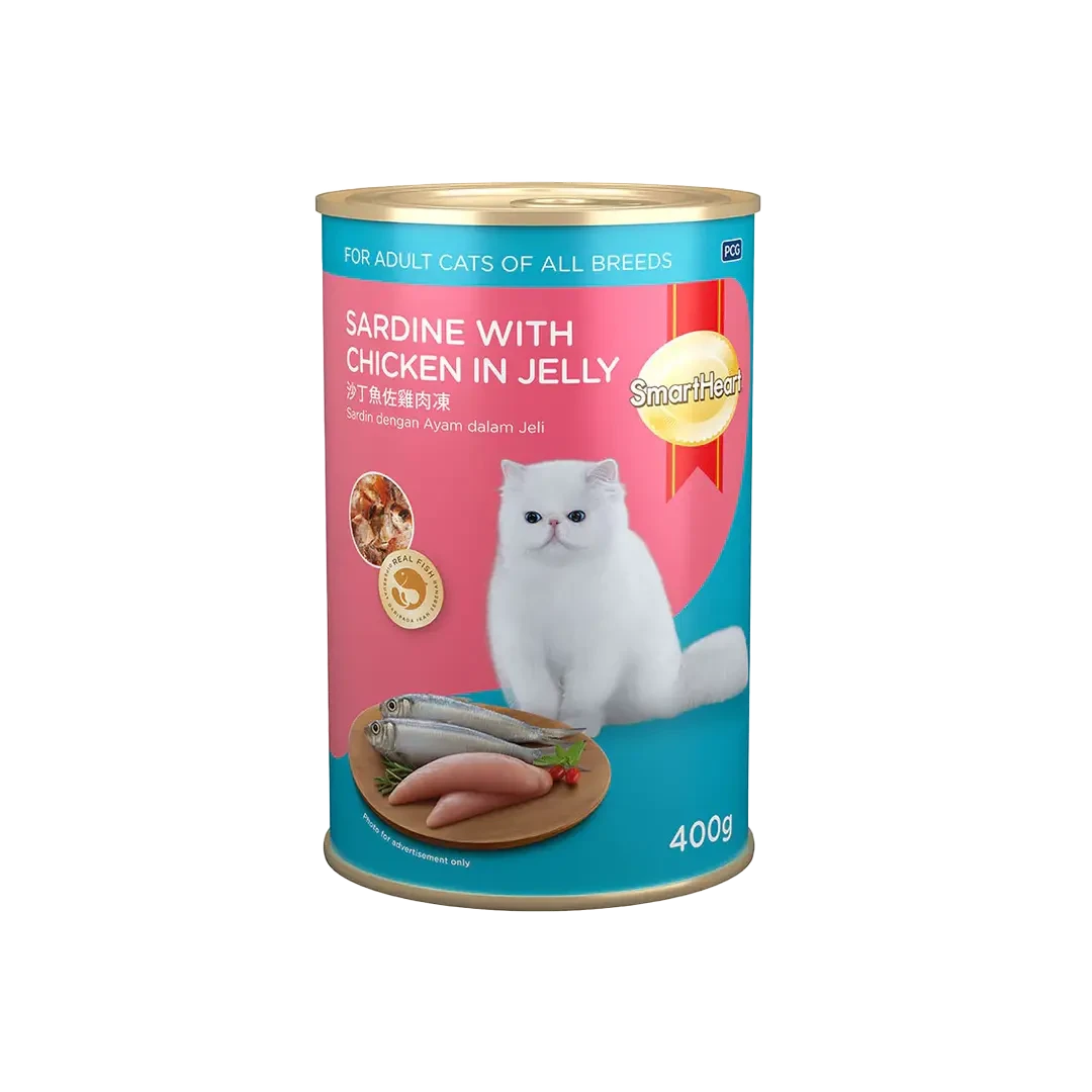 SmartHeart can food Sardine with Chicken in Jelly 400gm adult