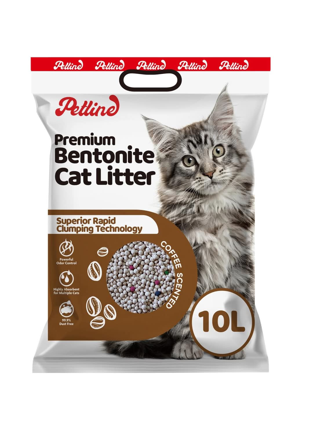 Petline Premium Bentonite Cat Litter (10L) – Coffee, Lemon, or Sakura Scent