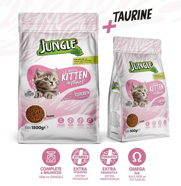 Jungle cat food chicken flavour 500gm/1.5kg kitten