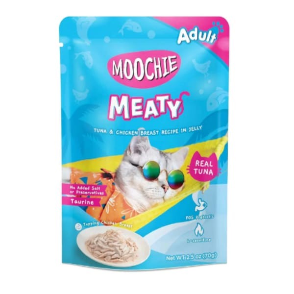 Moochie meaty tuna & chicken breast recipe in jelly